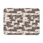 Weiße und graue Katzen Magnet (Horizontal)