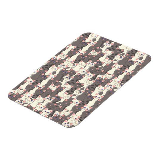 Weiße und graue Katzen Magnet (Linke Seite)