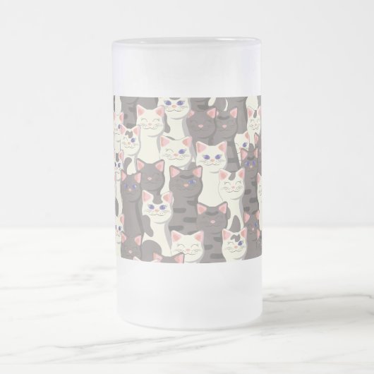 Weiße und graue Katzen Mattglas Bierglas (Mittel)