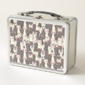 Weiße und graue Katzen Metall Brotdose (Vorderseite)