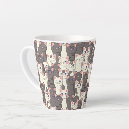 Weiße und graue Katzen Milchtasse (Linke Ecke)