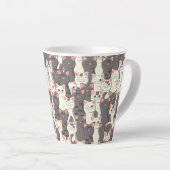 Weiße und graue Katzen Milchtasse (Rechte Ecke)