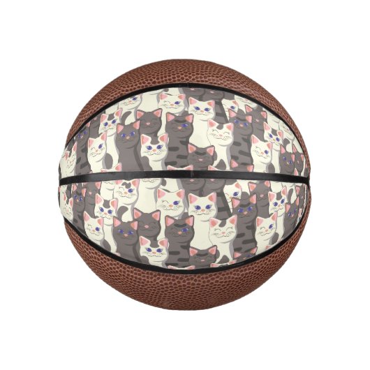 Weiße und graue Katzen Mini Basketball (Vorderseite)