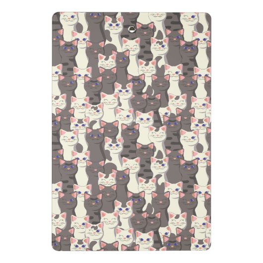 Weiße und graue Katzen Mini Klemmbrett (Rückseite)