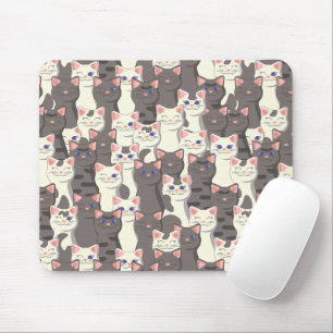 Weiße und graue Katzen Mousepad