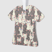 Weiße und graue Katzen Ornament (Vorderseite)
