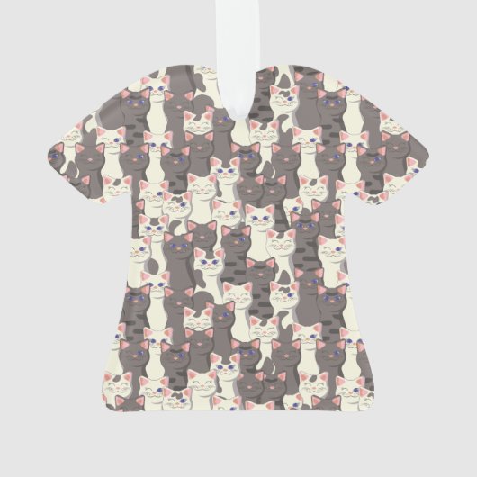 Weiße und graue Katzen Ornament (Rückseite)
