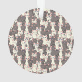 Weiße und graue Katzen Ornament (Rückseite)