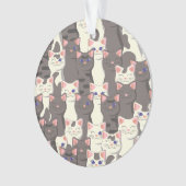 Weiße und graue Katzen Ornament (Vorderseite)