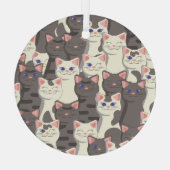 Weiße und graue Katzen Ornament Aus Glas (Rückseite)
