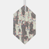 Weiße und graue Katzen Ornament Aus Glas (Vorderseite Rechts)