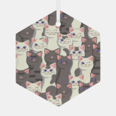 Weiße und graue Katzen Ornament Aus Glas (Rückseite)