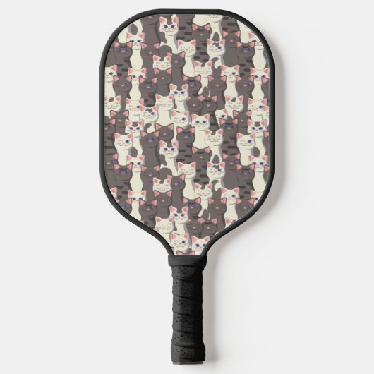 Weiße und graue Katzen Pickleball Schläger (Vorderseite)