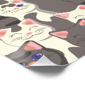 Weiße und graue Katzen Poster (Ecke)