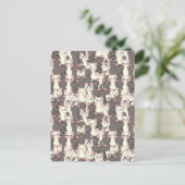 Weiße und graue Katzen Postkarte (Stehend Vorderseite)