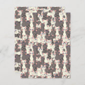 Weiße und graue Katzen Postkarte (Vorne/Hinten)