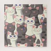 Weiße und graue Katzen Puzzle (Vertikal)