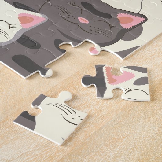 Weiße und graue Katzen Puzzle (Seite)