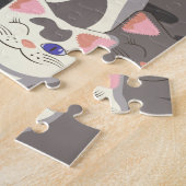 Weiße und graue Katzen Puzzle (Seite)