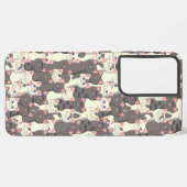 Weiße und graue Katzen Samsung Galaxy Hülle (Linke Seite)