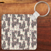 Weiße und graue Katzen Schlüsselanhänger (Rückseite)