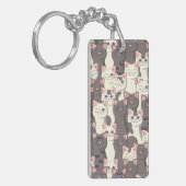 Weiße und graue Katzen Schlüsselanhänger (Vorderseite links)