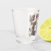 Weiße und graue Katzen Schnapsglas (Links)
