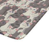 Weiße und graue Katzen Schneidebrett (Ecke)