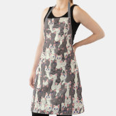 Weiße und graue Katzen Schürze (InSitu)