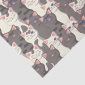 Weiße und graue Katzen Seidenpapier (Detail)