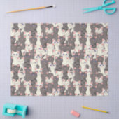 Weiße und graue Katzen Seidenpapier (Basteln)