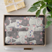 Weiße und graue Katzen Seidenpapier (Geschenk)