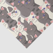 Weiße und graue Katzen Seidenpapier (Detail)