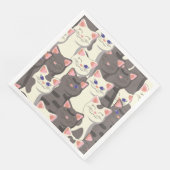 Weiße und graue Katzen Serviette (Ecke)