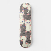 Weiße und graue Katzen Skateboard (Vorderseite)