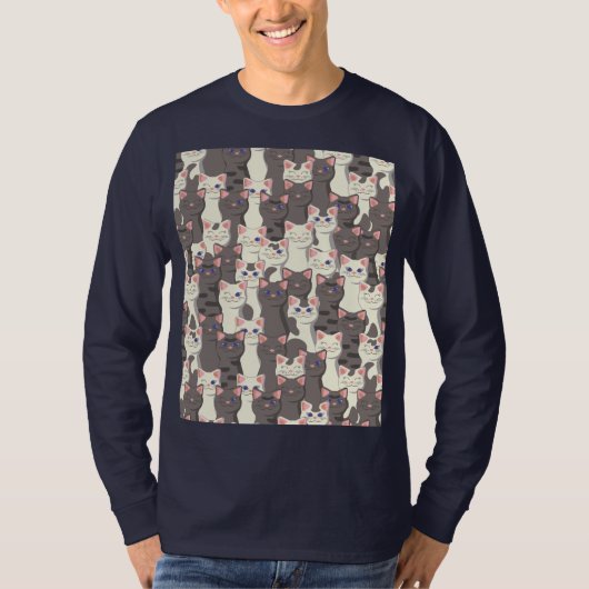 Weiße und graue Katzen T-Shirt (Vorderseite)
