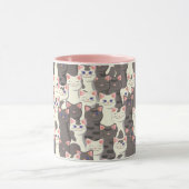 Weiße und graue Katzen Tasse (Zentrum)
