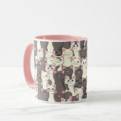 Weiße und graue Katzen Tasse (Vorderseite Links)