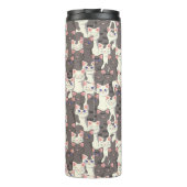 Weiße und graue Katzen Thermosbecher (Rückseite)
