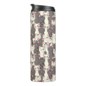 Weiße und graue Katzen Thermosbecher (Nach rechts gedreht)