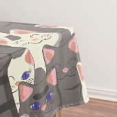 Weiße und graue Katzen Tischdecke (Beispiel)