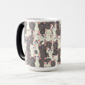 Weiße und graue Katzen Verwandlungstasse (Vorderseite Links)