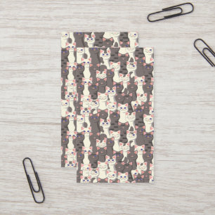 Weiße und graue Katzen Visitenkarte