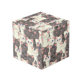 Weiße und graue Katzen Würfel (Rückseite Schrägansicht)