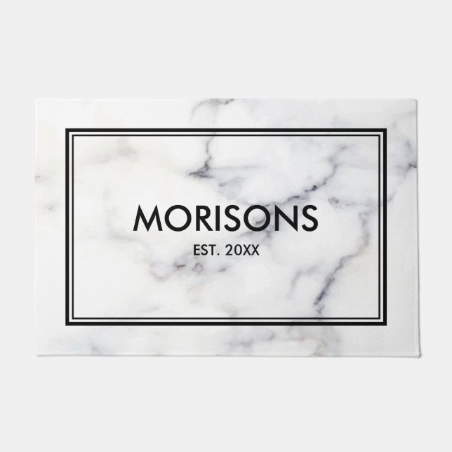 Weiße und graue Marmorsteine Fußmatte (Vorderseite)