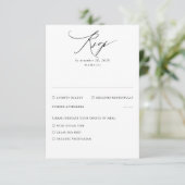 Weiße und graue moderne Minimal-Hochzeitskarte RSVP Karte (Stehend Vorderseite)