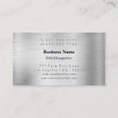 Weiße und graue Monogramm und Name, Schwarz & Silb Visitenkarte (Rückseite)