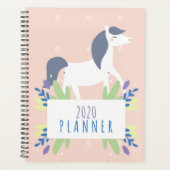 Weiße und graue Pferdeblüte 2020 Monatlich Planer (Vorderseite)