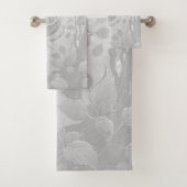 Weiße und graue Rose 2 Badhandtuch Set (Insitu)