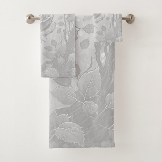 Weiße und graue Rose 2 Badhandtuch Set (Insitu)